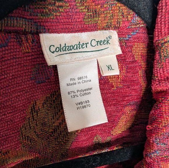 Coldwater Creek Floral Tapestry Jacket XL Boho Vintage Inspired Cropped - Picture 3 of 5